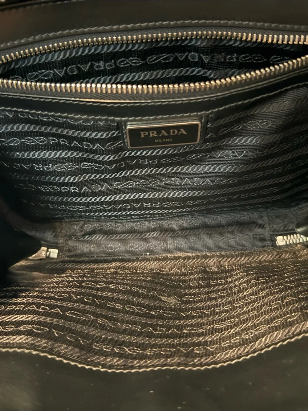 Prada Black Saffiano Cuir Leather Backpack